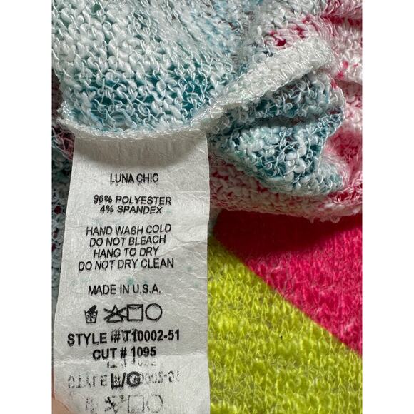 Luna Chic Sweater Womens Large Chevron Knit Sheer Tunic Lightweight Colorful - Picture 6 of 8